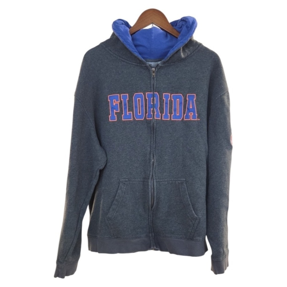 Colosseum Athletics Mens Dark Grey‎ Florida Gators Full Zip Hoodie Size Xxl